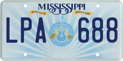 MS license plate LPA688