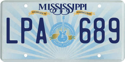 MS license plate LPA689