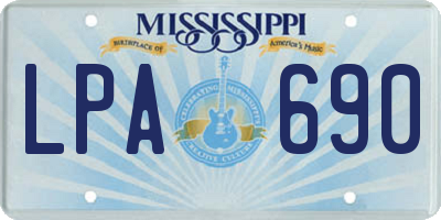 MS license plate LPA690