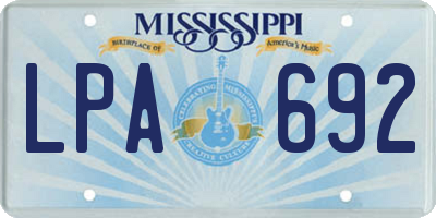 MS license plate LPA692