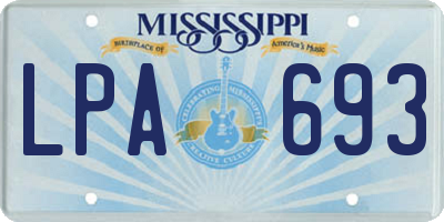 MS license plate LPA693