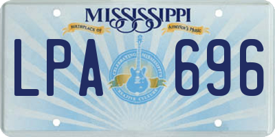 MS license plate LPA696
