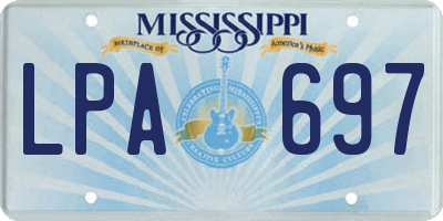 MS license plate LPA697
