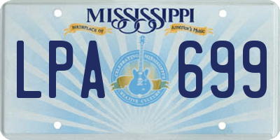 MS license plate LPA699