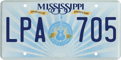 MS license plate LPA705