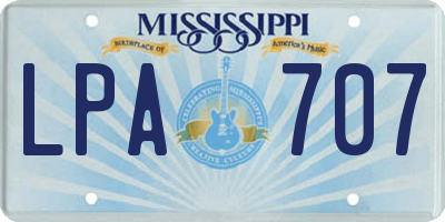 MS license plate LPA707