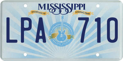 MS license plate LPA710
