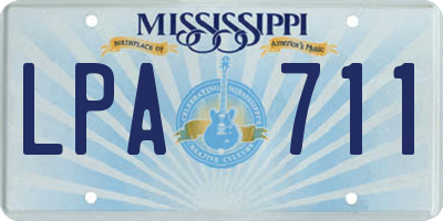 MS license plate LPA711
