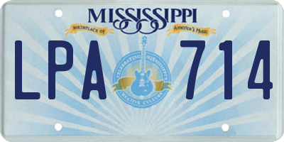 MS license plate LPA714