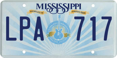 MS license plate LPA717