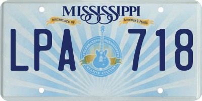 MS license plate LPA718