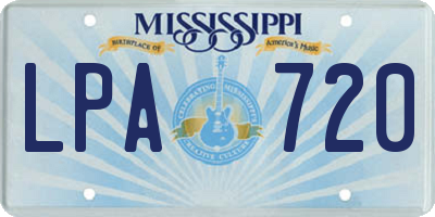 MS license plate LPA720