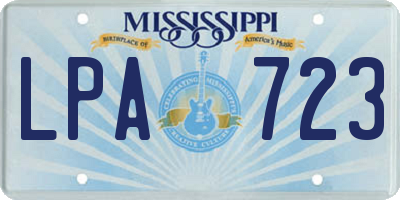 MS license plate LPA723