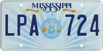 MS license plate LPA724