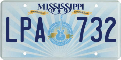MS license plate LPA732