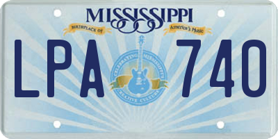 MS license plate LPA740