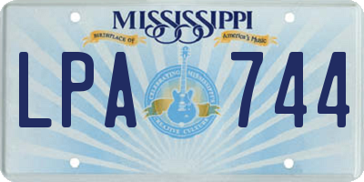MS license plate LPA744