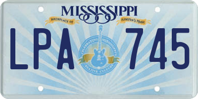 MS license plate LPA745