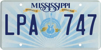 MS license plate LPA747