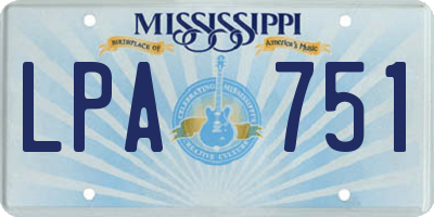 MS license plate LPA751