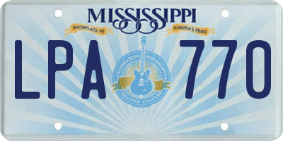 MS license plate LPA770