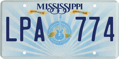 MS license plate LPA774