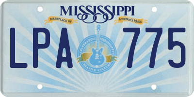 MS license plate LPA775