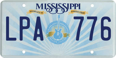 MS license plate LPA776