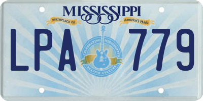 MS license plate LPA779
