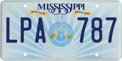 MS license plate LPA787