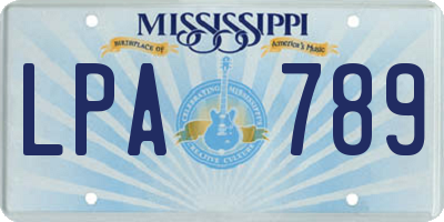MS license plate LPA789