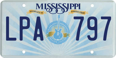 MS license plate LPA797