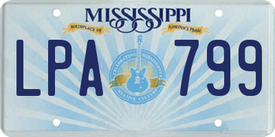 MS license plate LPA799