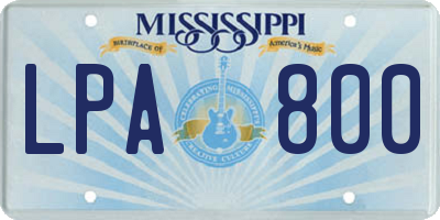 MS license plate LPA800