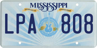 MS license plate LPA808