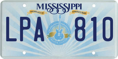 MS license plate LPA810
