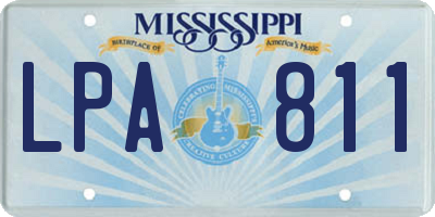 MS license plate LPA811