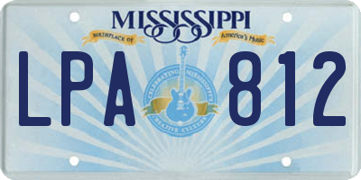 MS license plate LPA812