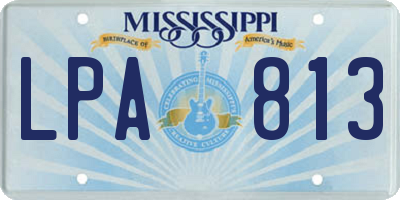 MS license plate LPA813
