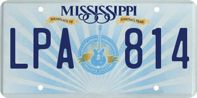 MS license plate LPA814