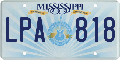 MS license plate LPA818