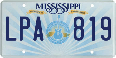 MS license plate LPA819