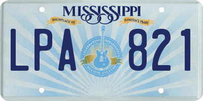 MS license plate LPA821