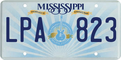MS license plate LPA823
