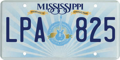 MS license plate LPA825