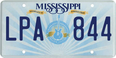MS license plate LPA844