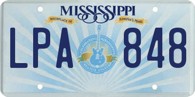 MS license plate LPA848