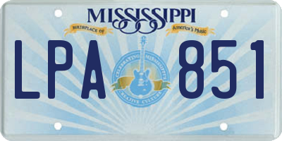 MS license plate LPA851