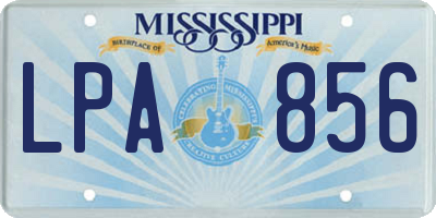 MS license plate LPA856