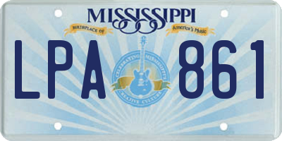 MS license plate LPA861